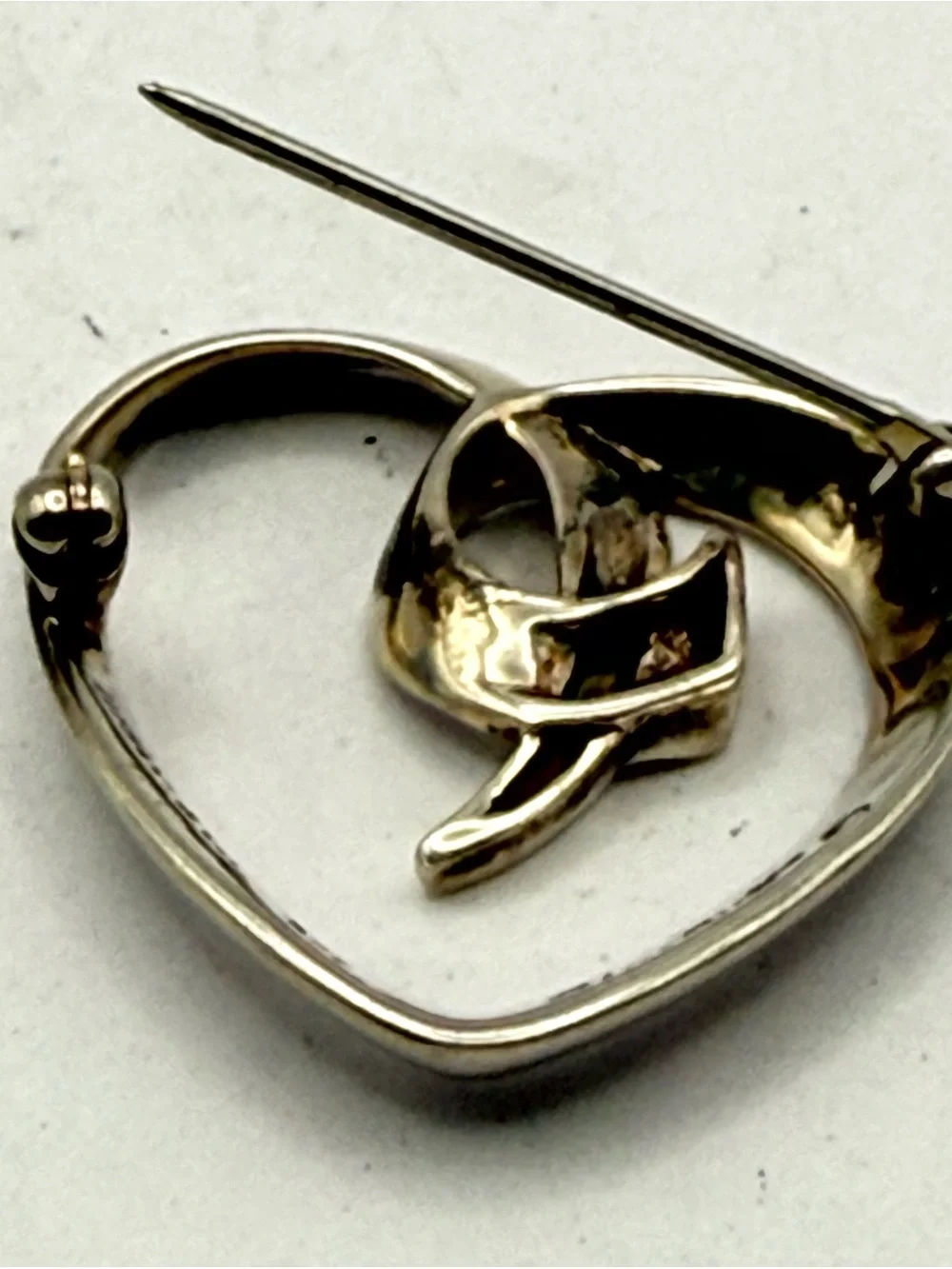 Tiffany & Co. Paloma Picasso 925 Sterling Silver Heart Pin Brooch 5.1g Vintage